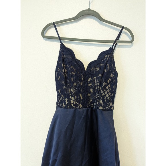 Speechless Glitter Lace and Mikado High-Low A-Line Dress - Picture 5 of 7